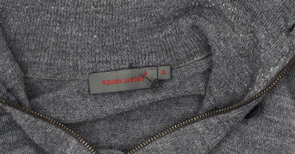 Rough Justice Men's Grey XL Henley Knit Sweatshirt