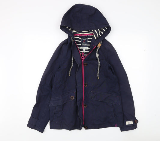 Womens UK Size 6 Joules Blue Rain Coat