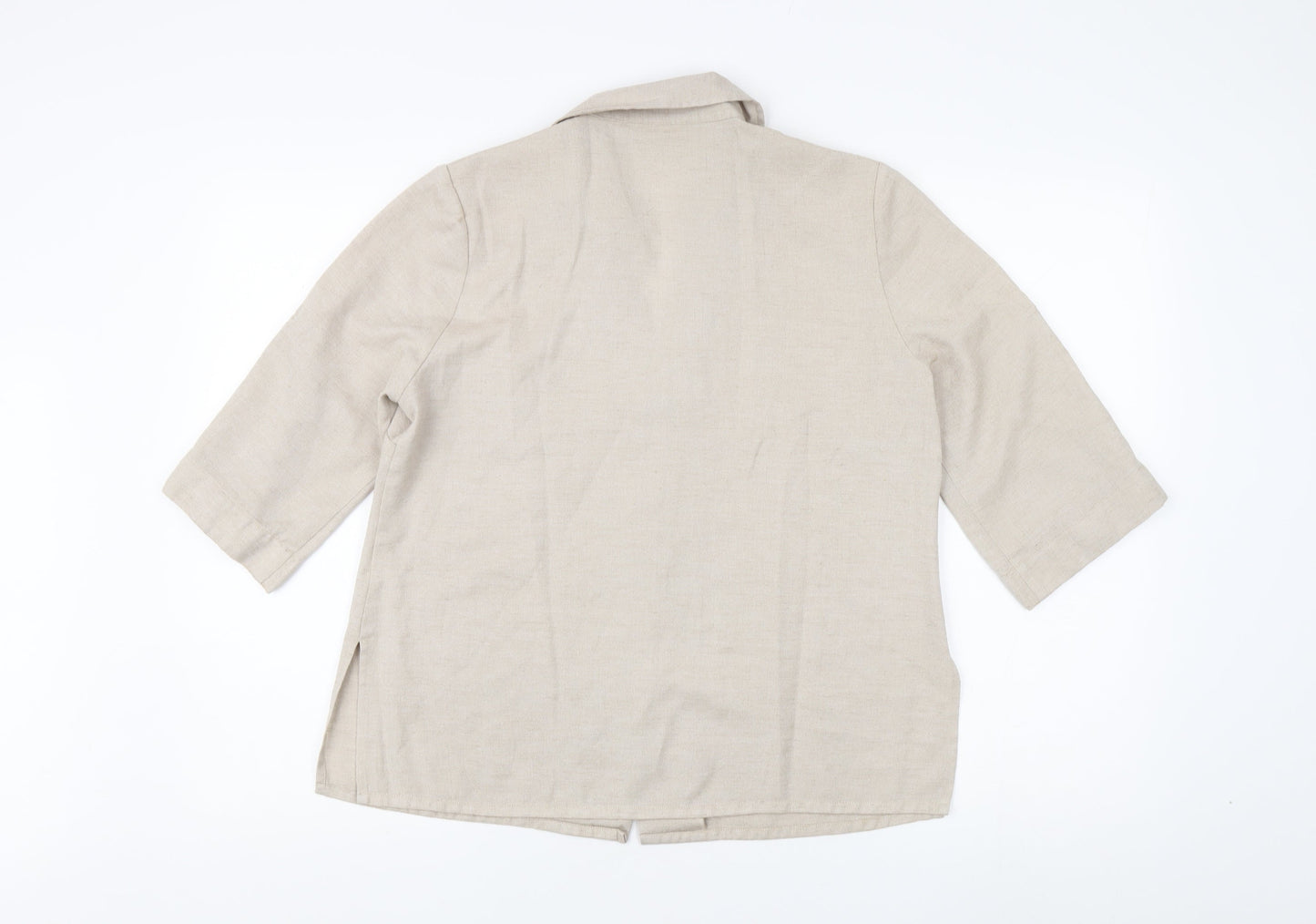 Womens UK Size 12 Eastex Beige Basic Button-Up
