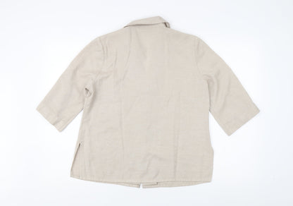 Womens UK Size 12 Eastex Beige Basic Button-Up
