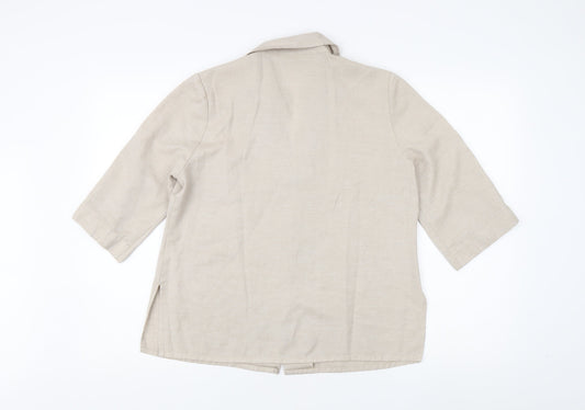 Womens UK Size 12 Eastex Beige Basic Button-Up