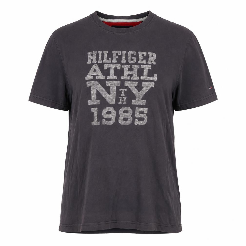 Front view of Tommy Hilfiger unisex black t-shirt, m, casual style