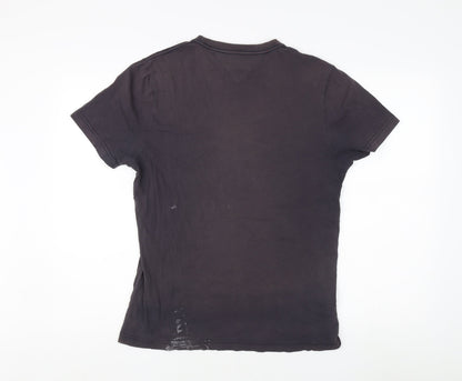 Unisex Adults UK Size M Tommy Hilfiger Black Basic T-Shirt