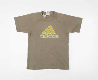 Unisex Adults UK Size M adidas Brown Basic T-Shirt