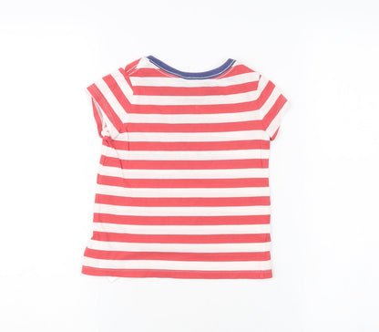 Ralph Lauren Boys Red Striped T-Shirt, Size 4, Casual Summer Tee