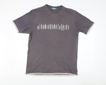 Mantaray Men's Grey Graphic T-Shirt Medium