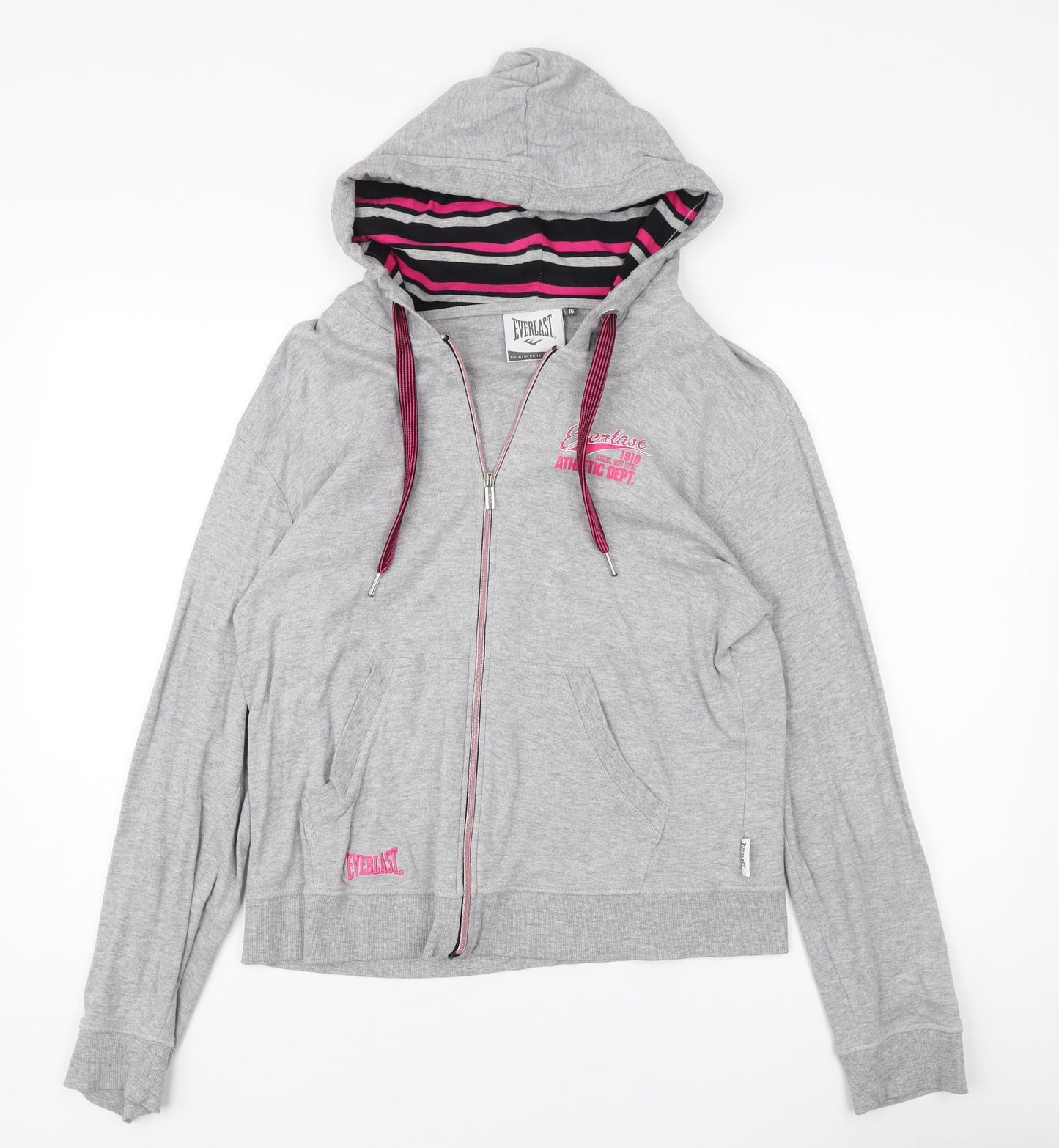 Everlast Women's Grey Full Zip Hoodie, UK 16 - Athletic & Trendy