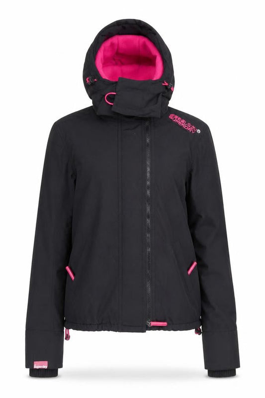 Womens UK Size 2XS Superdry Black Windbreaker Coat