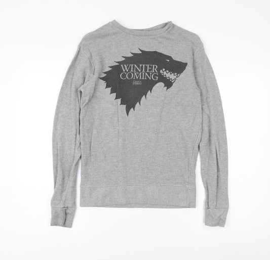 Mens UK Size S Game Of Thrones Grey Pullover Sweatshirt