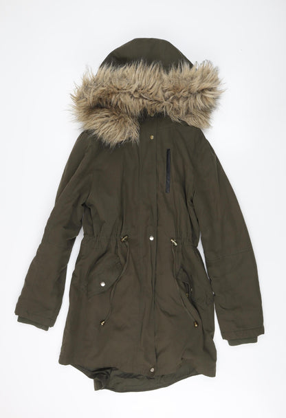 Womens UK Size S Oasis Green Parka Coat