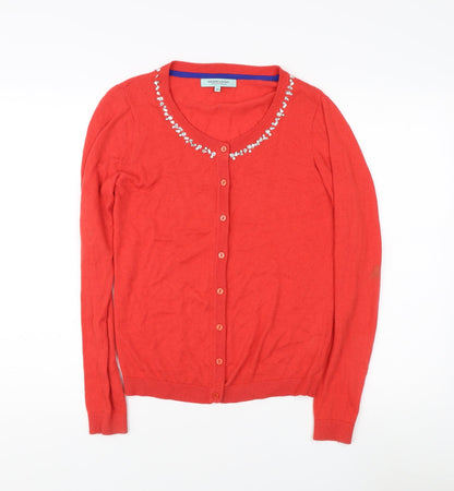 Womens UK Size XS Dickins & Jones Red Cardigan Jumper
