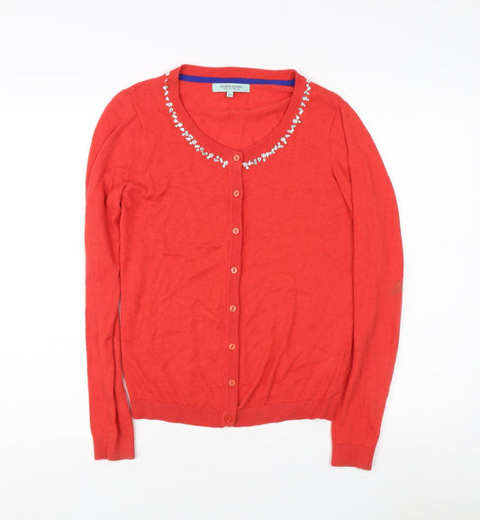 Womens UK Size XS Dickins & Jones Red Cardigan Jumper