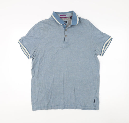 Ted Baker Men's Blue Polo Shirt L Short Sleeve