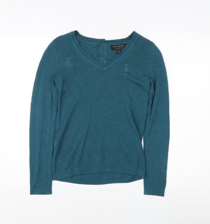 Banana Republic Women's Blue V-Neck Pullover Jumper S