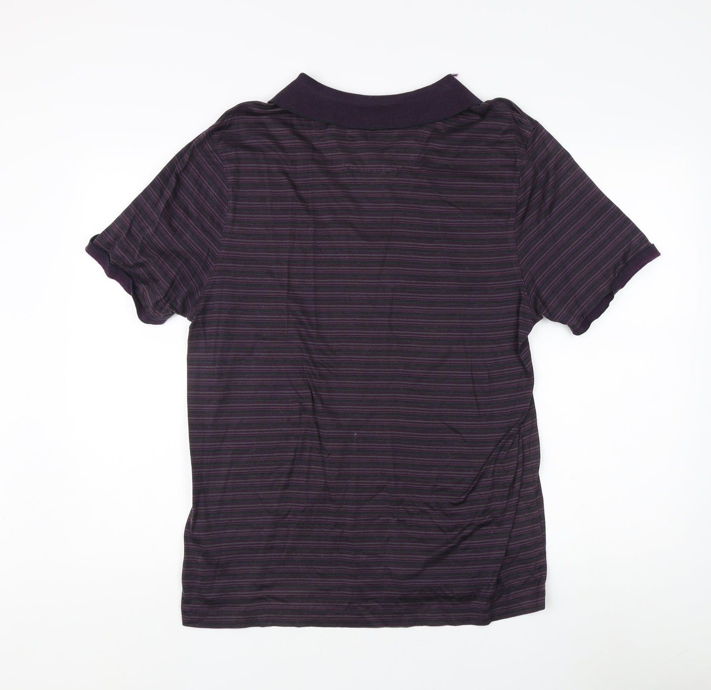 Jasper Conran Men's Purple Striped Polo L