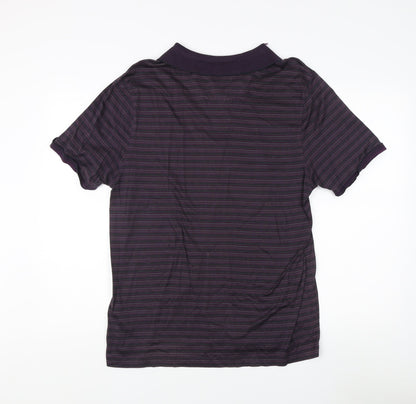 Jasper Conran Men's Purple Striped Polo L