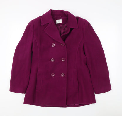Womens UK Size 10 Eastex Purple Pea Coat