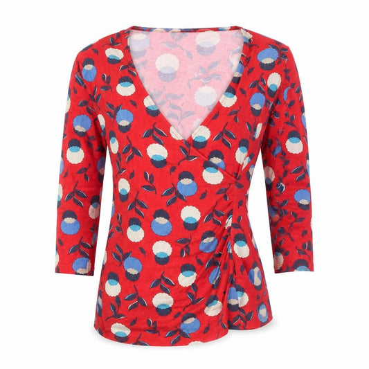 Womens UK Size 10 Boden Red Wrap Blouse