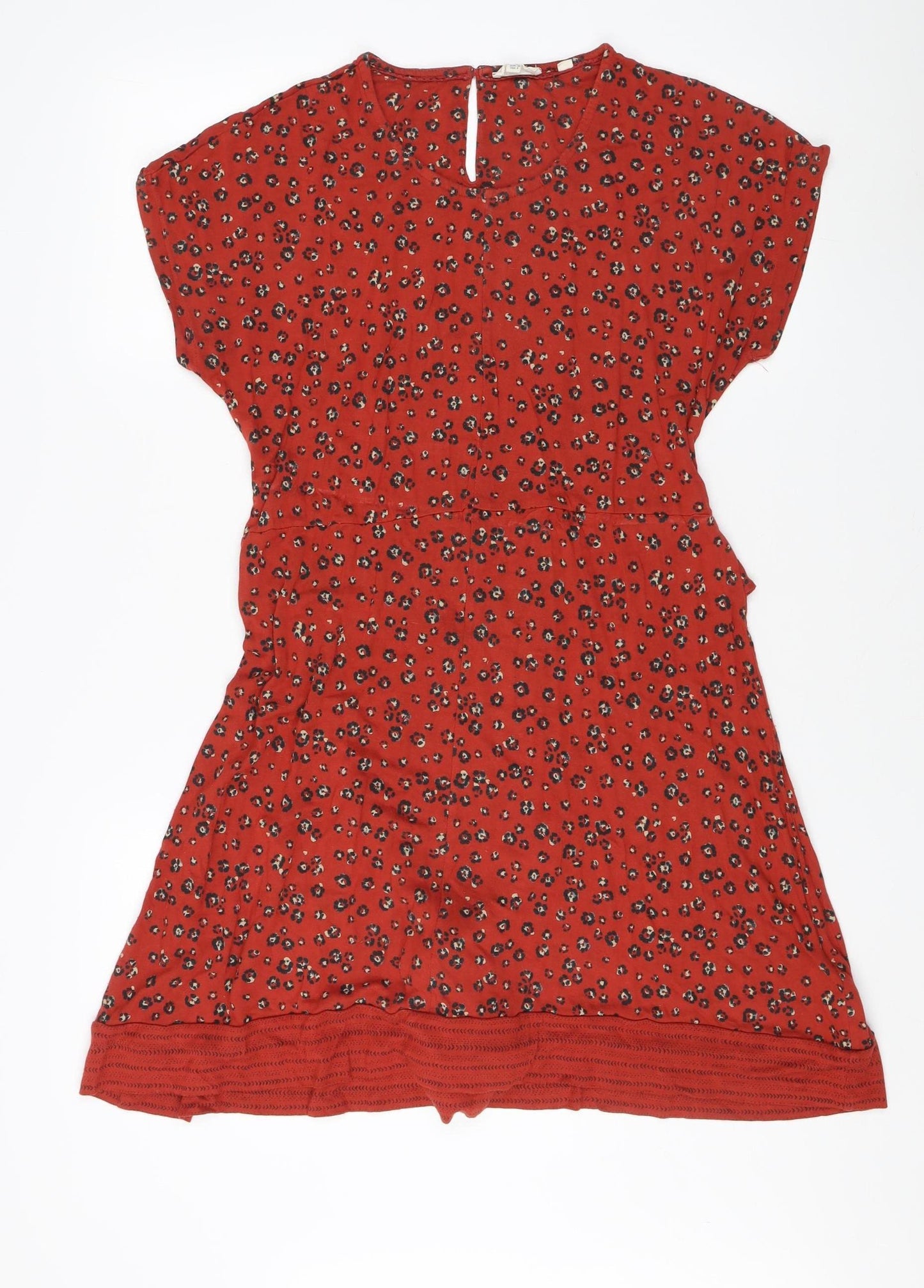 Fat Face Women's Red Animal Print Dress Size 10