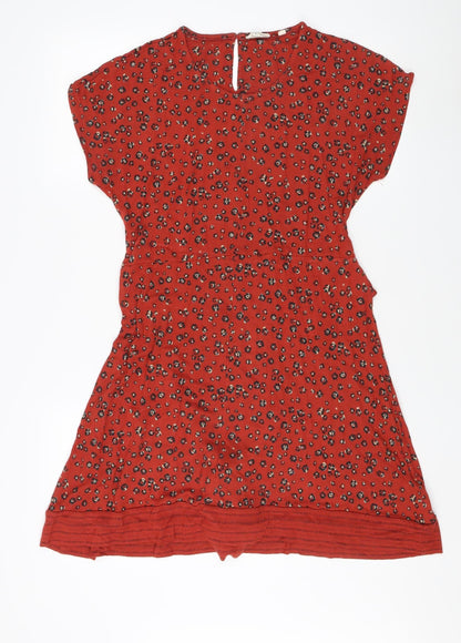 Fat Face Women's Red Animal Print Dress Size 10