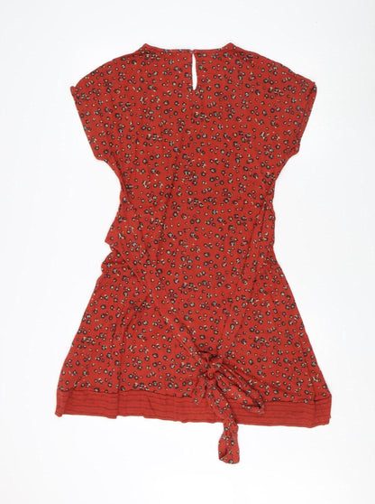 Fat Face Women's Red Animal Print Dress Size 10