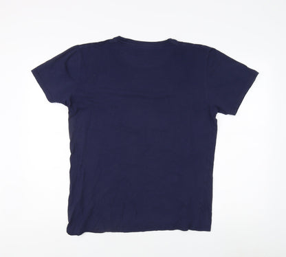 Pierre Cardin Men's Blue Motorcycle T-Shirt, Size L