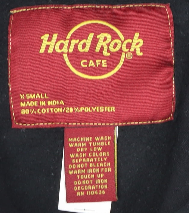 Unisex Adults UK Size XS Hard Rock Cafe Black Pullover Hoodie