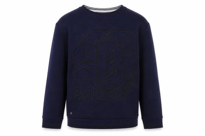 Front view of Baker by Ted Baker boys’ blue pullover sweatshirt 11-12y