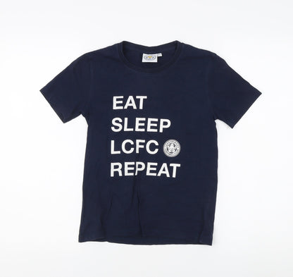 Leicester City Boys Blue T-Shirt 9-10 Years Logo Sports