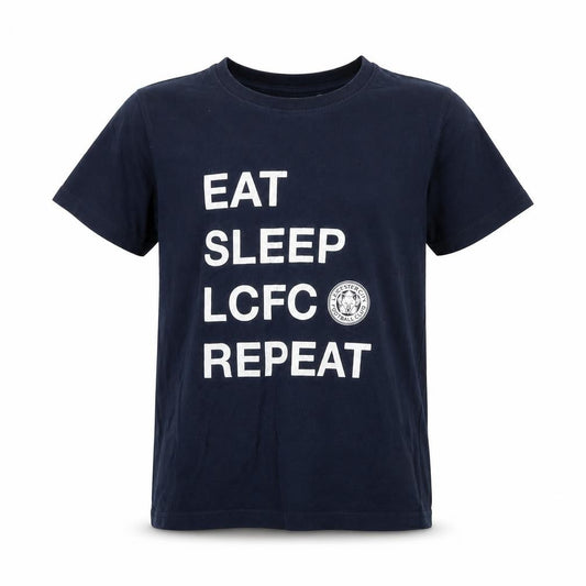 Leicester City Boys Blue T-Shirt 9-10 Years Logo Sports