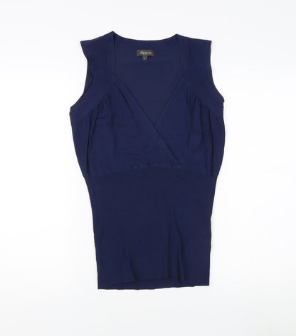 Alexon Women's Blue Sleeveless V-Neck Blouse L