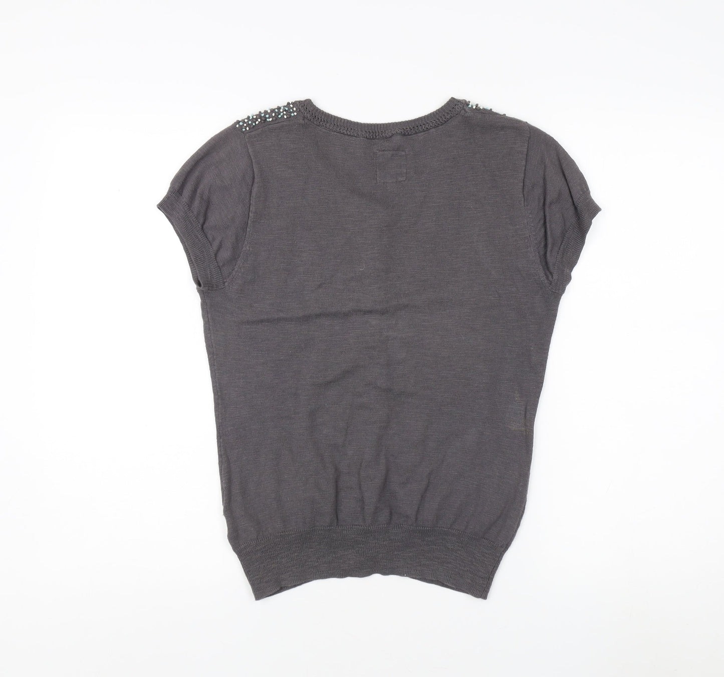 Womens UK Size 10 Mantaray Grey Cardigan Jumper