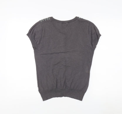 Womens UK Size 10 Mantaray Grey Cardigan Jumper
