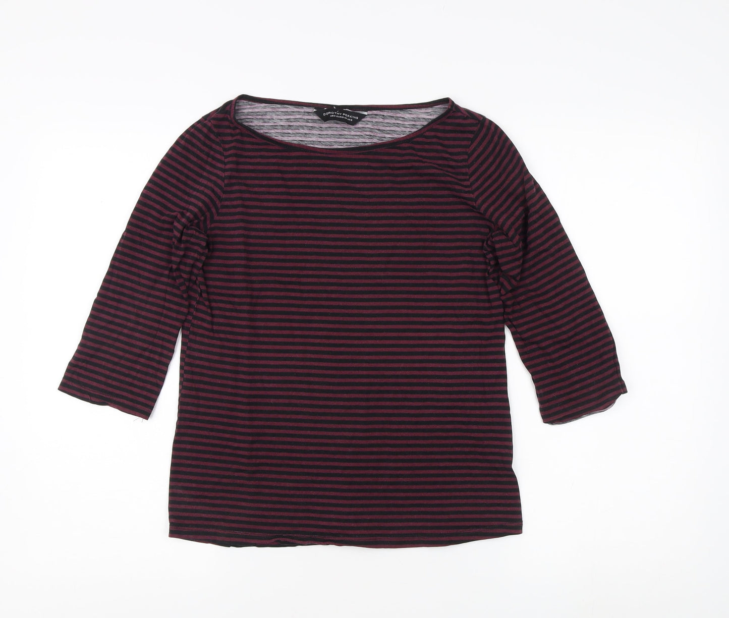 Dorothy Perkins Women's Red Striped 3/4 Sleeve Blouse