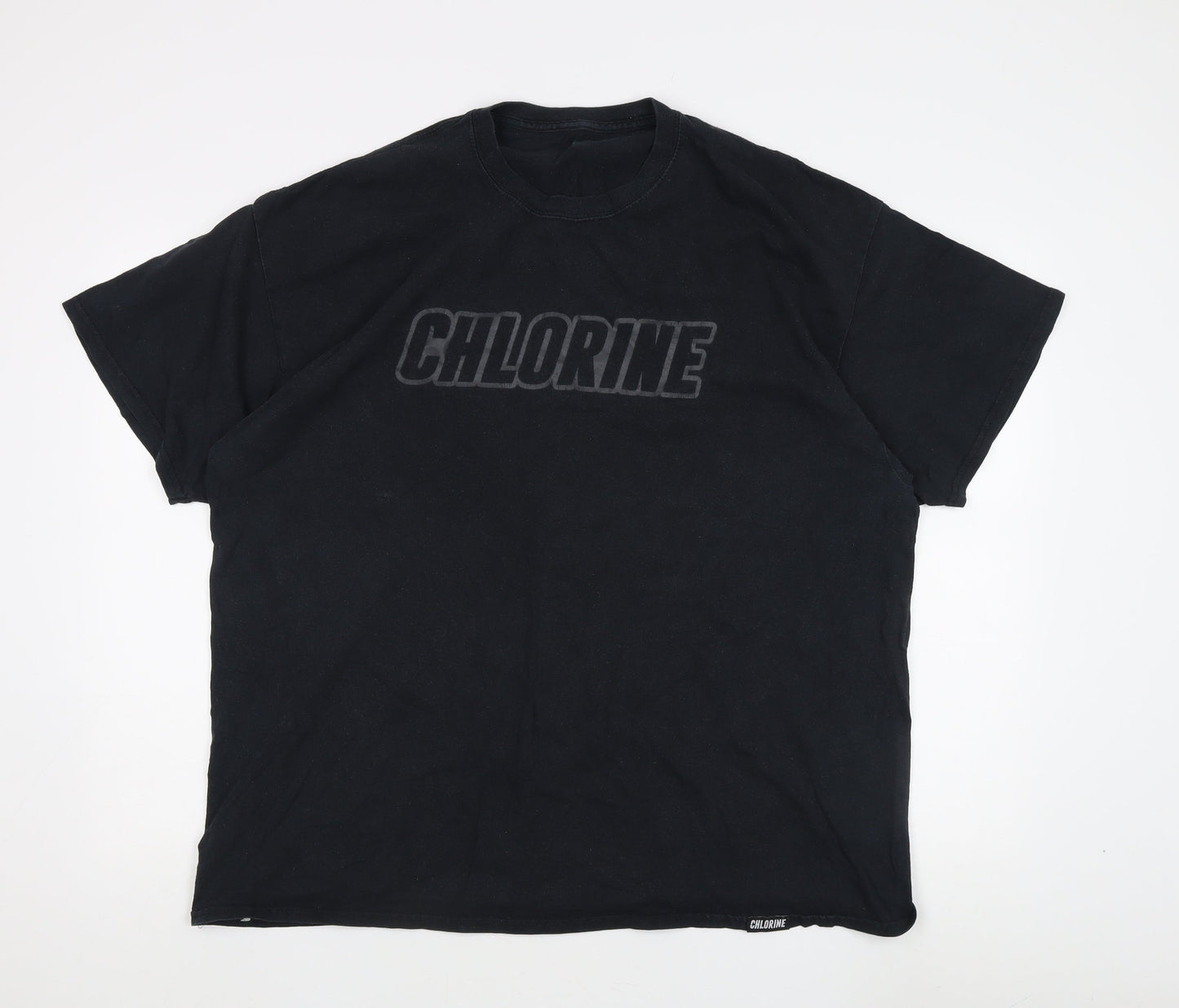 Chlorine Men's Black Crew Neck T-Shirt 2XL with Logo