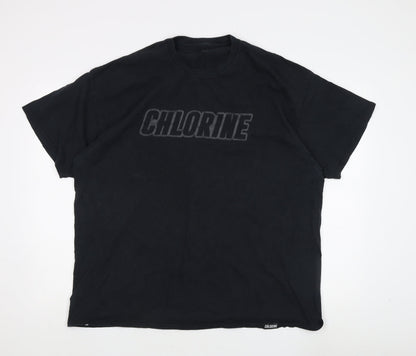 Chlorine Men's Black Crew Neck T-Shirt 2XL with Logo