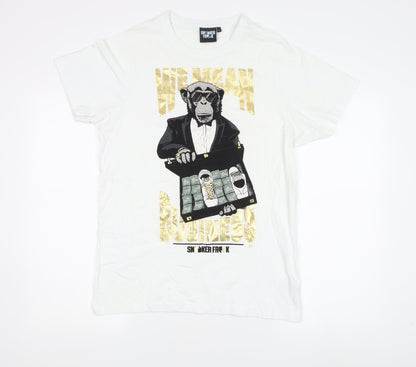 Sneaker Freak Unisex White Graphic T-Shirt L
