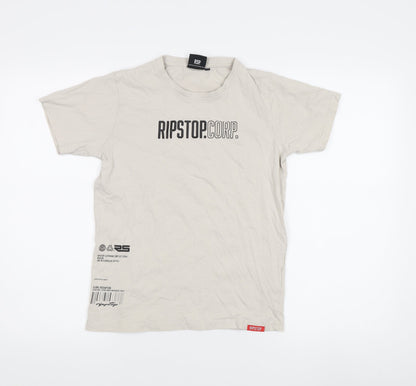 Ripstop Boys Beige Graphic T-Shirt Size 11-12 Regular Fit