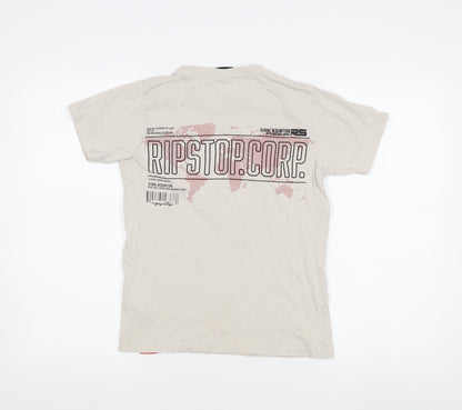 Ripstop Boys Beige Graphic T-Shirt Size 11-12 Regular Fit