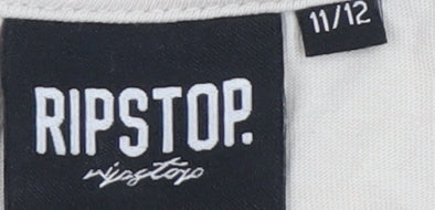 Ripstop Boys Beige Graphic T-Shirt Size 11-12 Regular Fit