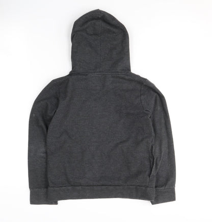 Puma Girls Black Logo Hoodie, 12-13 Years, Pullover Style