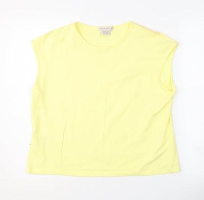 Laura Ashley Women's Yellow Sleeveless T-Shirt XL