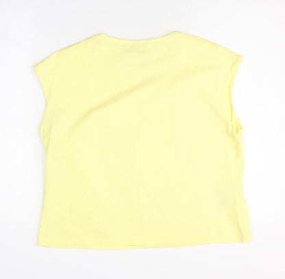 Laura Ashley Women's Yellow Sleeveless T-Shirt XL