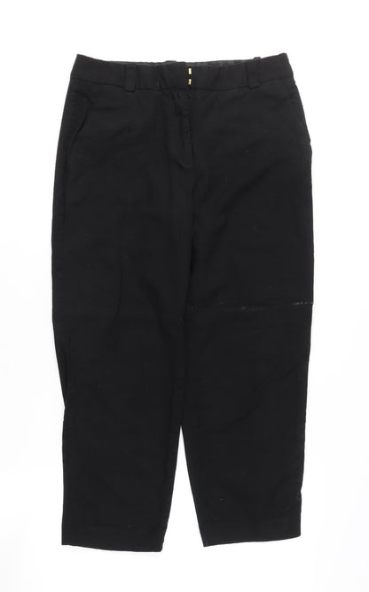 Massimo Dutti Women's Black Wool Trousers Size 10