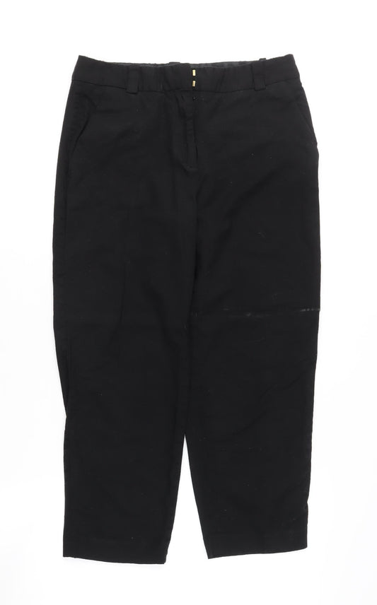 Massimo Dutti Women's Black Wool Trousers Size 10