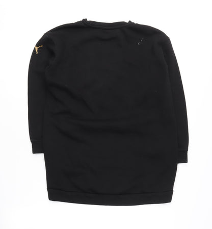 Puma Girls Black Pullover Sweatshirt, Size 12, Graphic Print