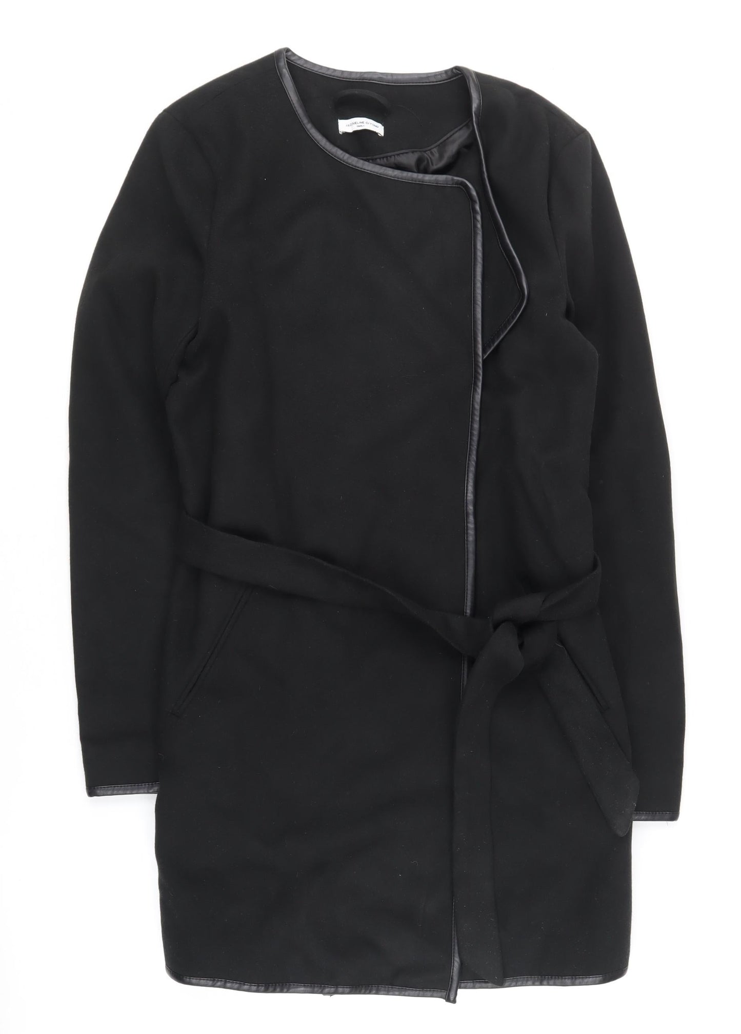 Jacqueline de Yong Women's Black Belted Coat Size S