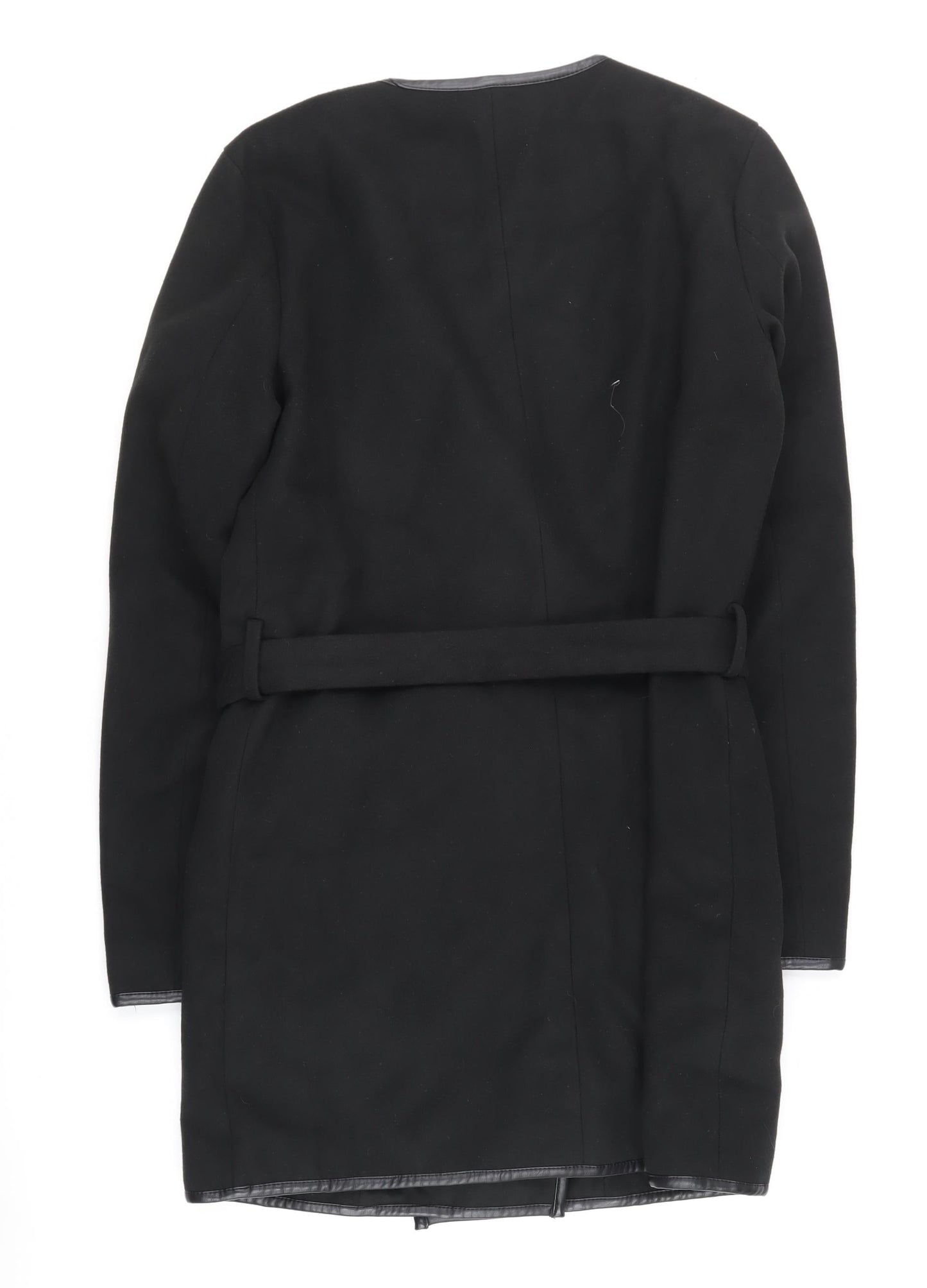 Jacqueline de Yong Women's Black Belted Coat Size S
