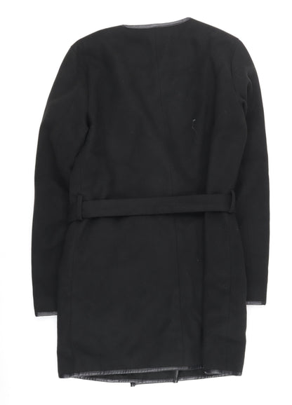 Jacqueline de Yong Women's Black Belted Coat Size S