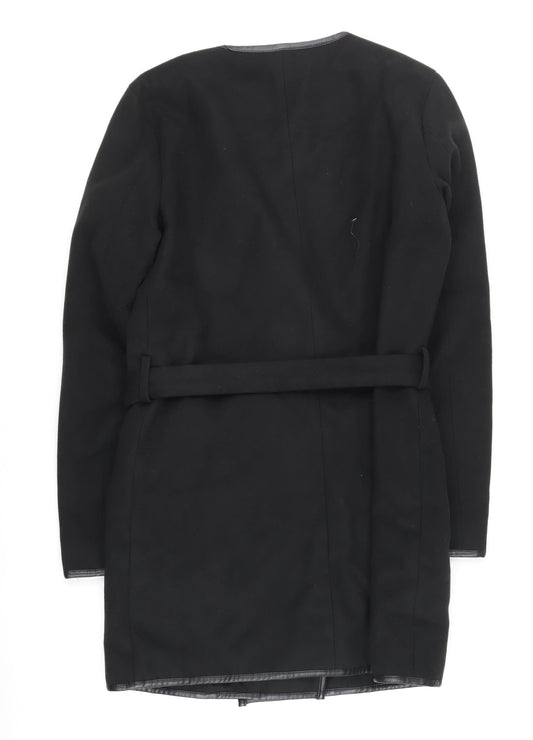 Jacqueline de Yong Women's Black Belted Coat Size S